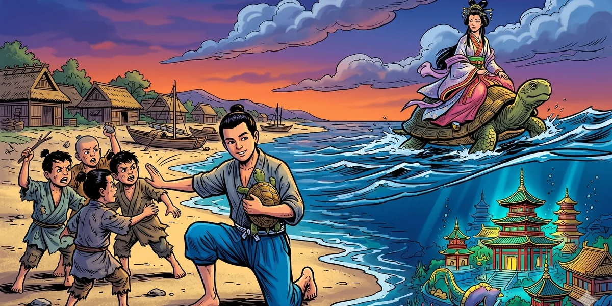 The Story Of Urashima Taro, The Fisher Lad - Cover - Amar Chitra Katha Style