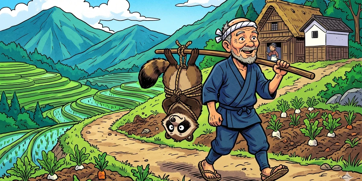 The Farmer And The Badger - Cover - Amar Chitra Katha Style
