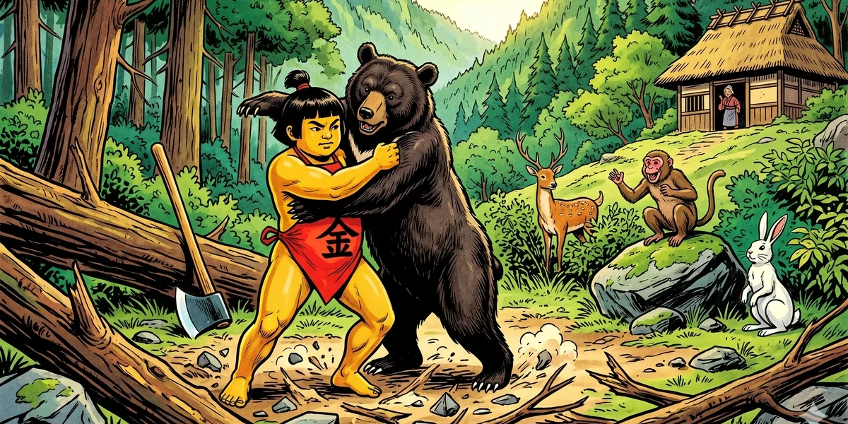 The Adventures Of Kintaro, The Golden Boy - Cover - Amar Chitra Katha Style