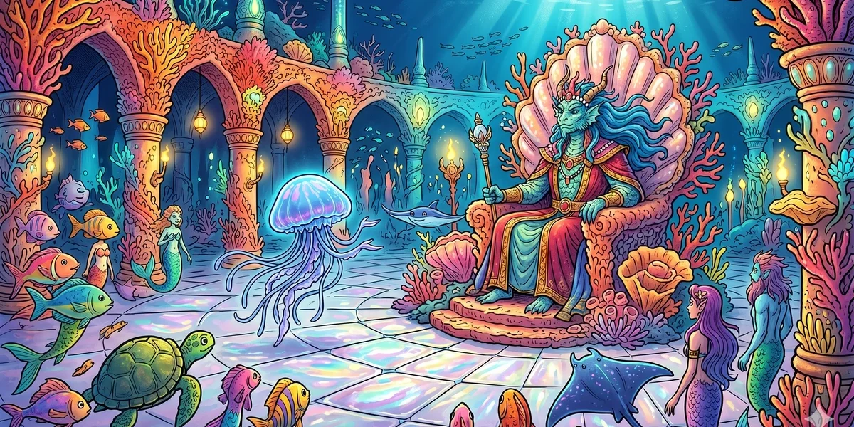 The Jelly Fish And The Monkey - Cover - Amar Chitra Katha Style