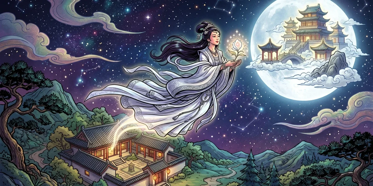 The Lady Of The Moon - Cover - Amar Chitra Katha Style