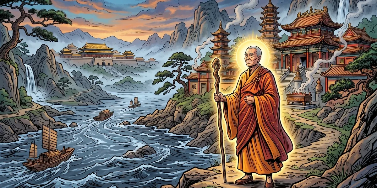 The Monk Of The Yangtze-Kiang - Cover - Amar Chitra Katha Style