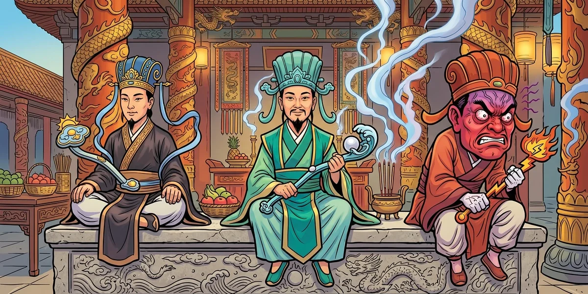 The Three Ruling Gods - Cover - Amar Chitra Katha Style