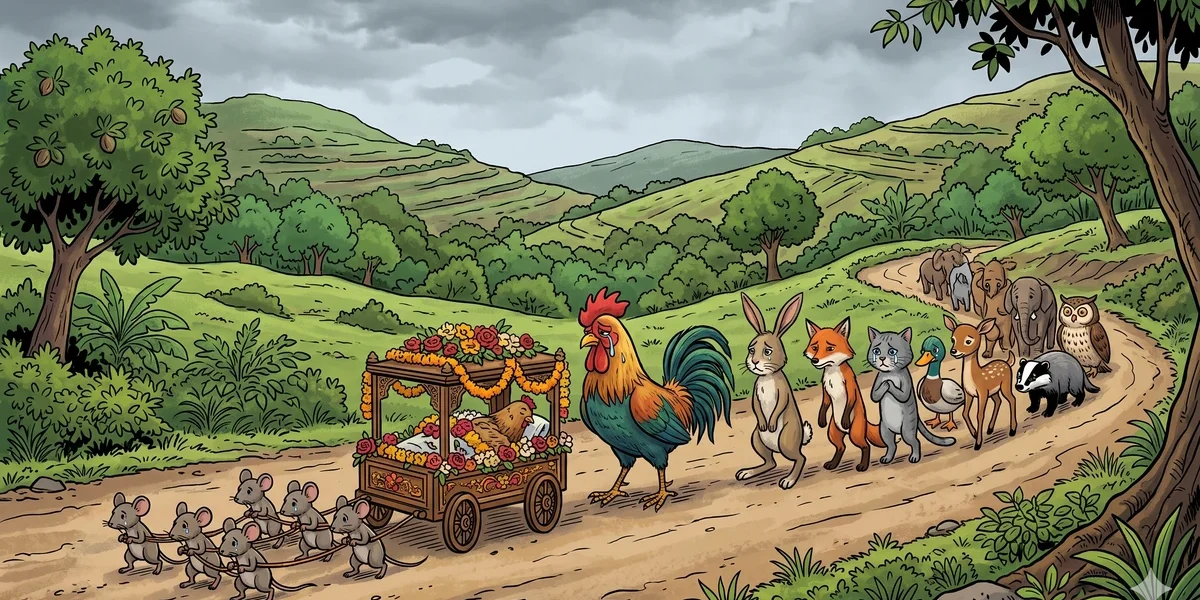 3. How Partlet Died And Was Buried, And How Chanticleer Died Of Grief - Cover - Amar Chitra Katha Style