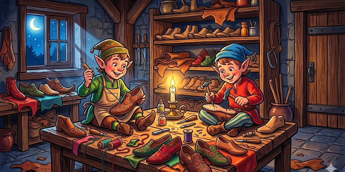 The Elves And The Shoemaker - Cover - Amar Chitra Katha Style