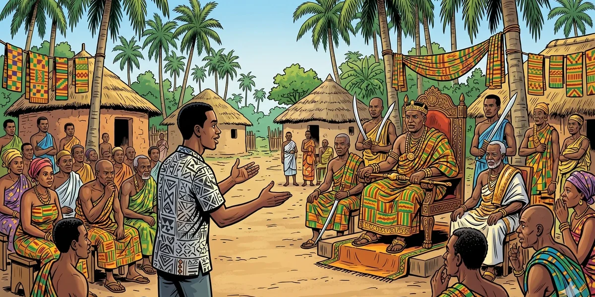 The Omanhene Who Liked Riddles - Cover - Amar Chitra Katha Style