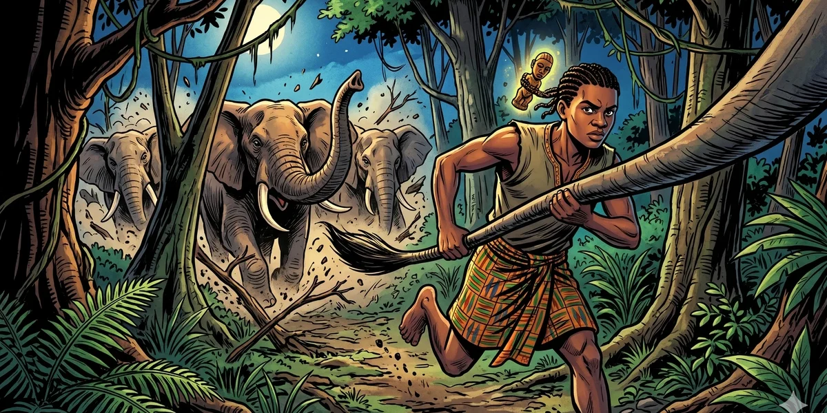 The Tail Of The Princess Elephant - Cover - Amar Chitra Katha Style