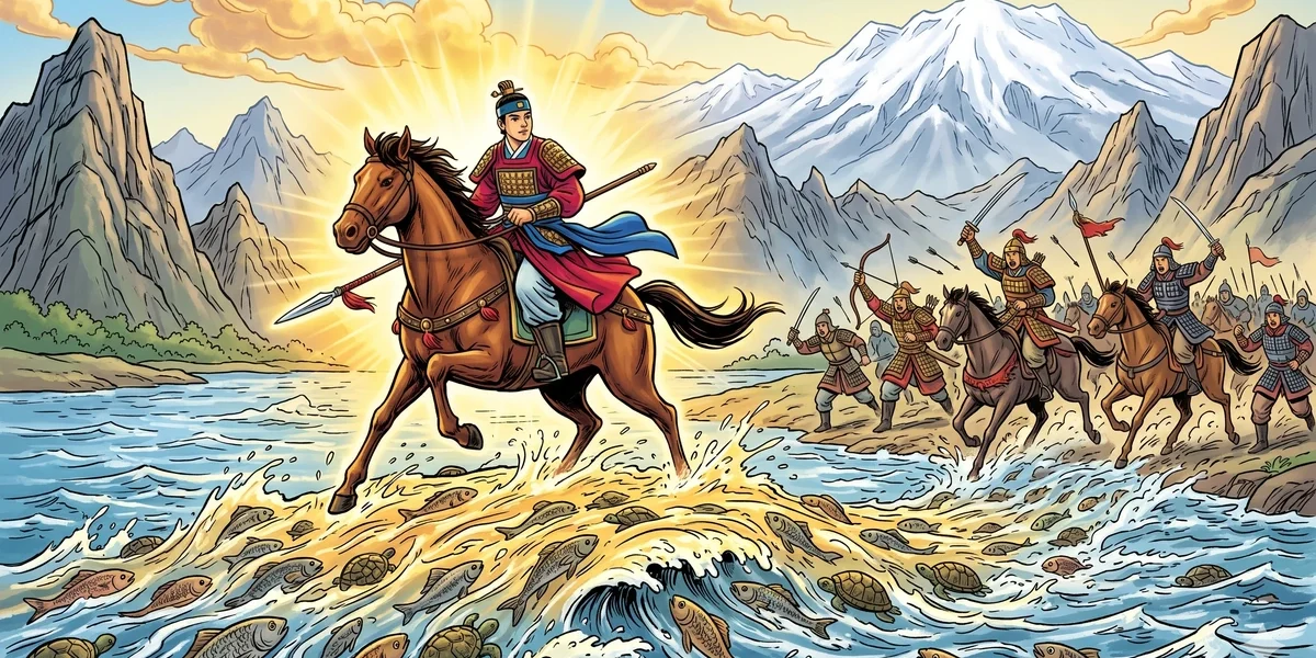 East Light And The Bridge Of Fishes - Cover - Amar Chitra Katha Style