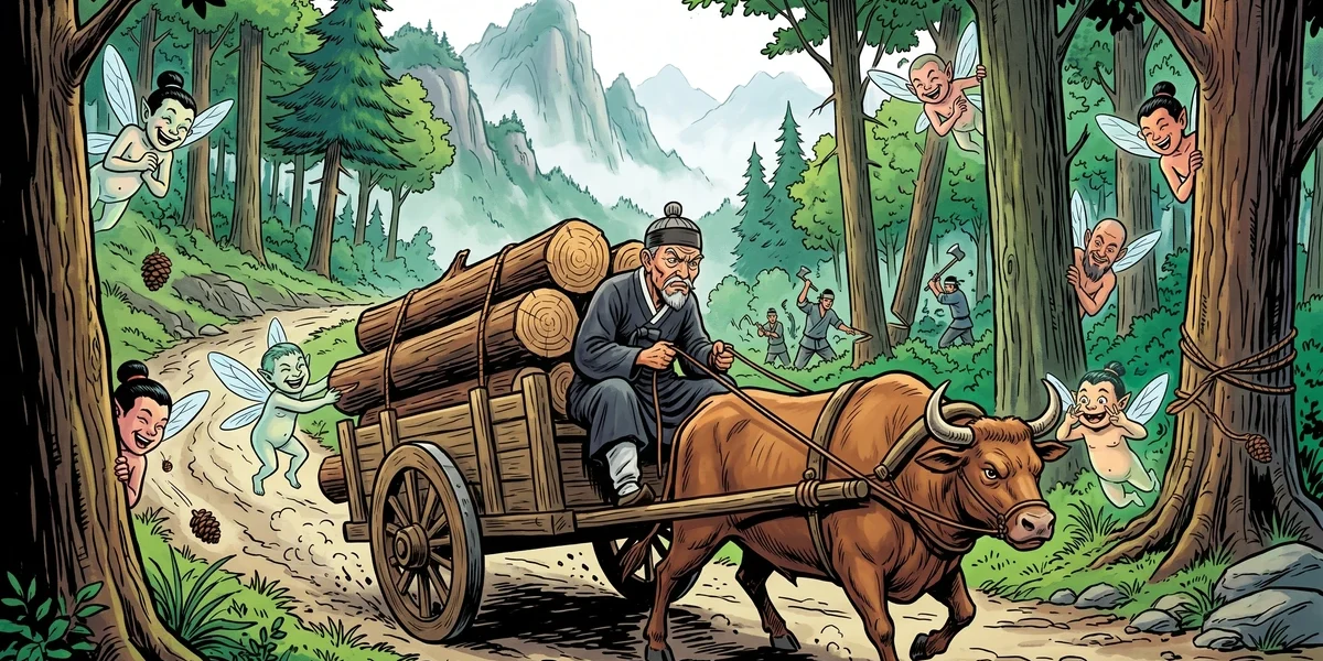 Old Timber Top - Cover - Amar Chitra Katha Style