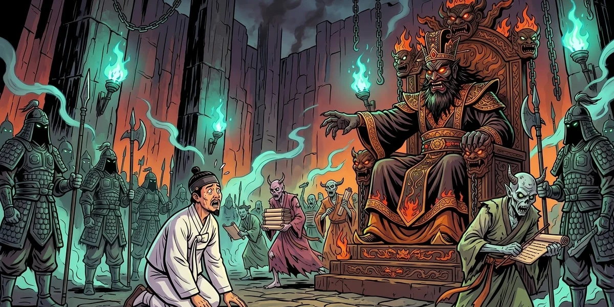 The King Of Yom-Na (Hell) - Cover - Amar Chitra Katha Style