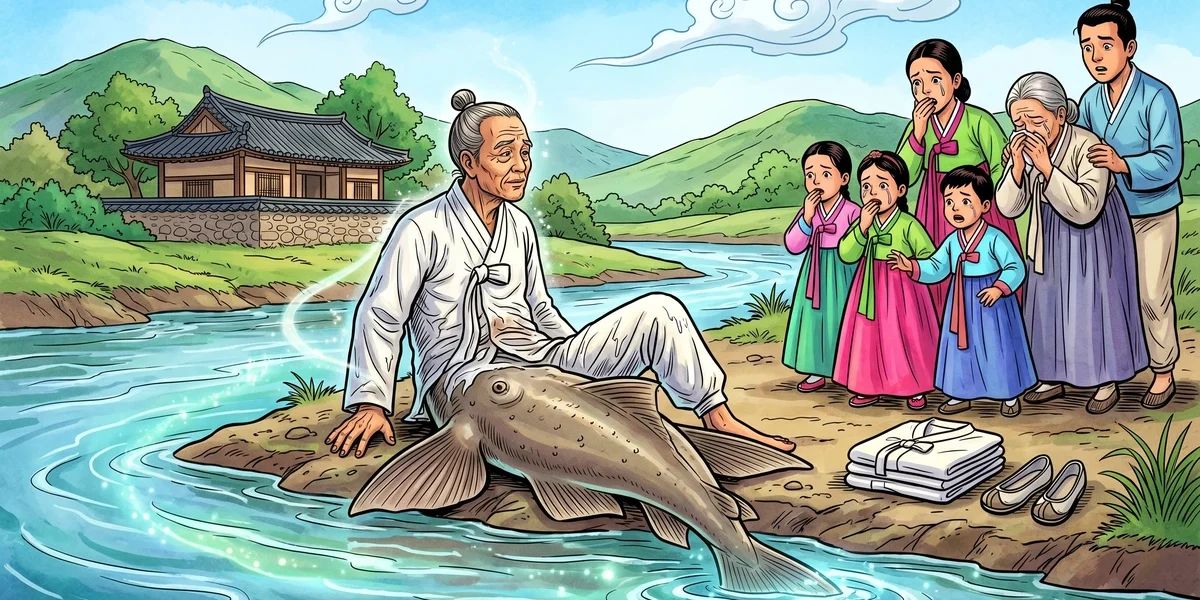The Old Man Who Became A Fish - Cover - Amar Chitra Katha Style
