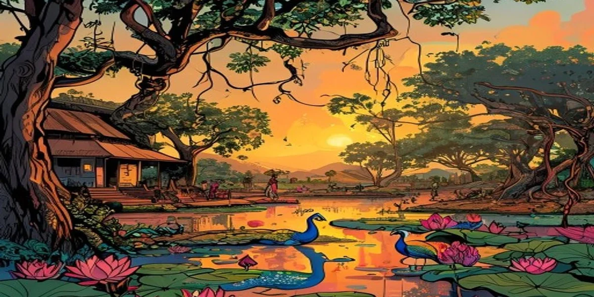 Tokgabi And His Pranks - Cover illustration - Amar Chitra Katha style