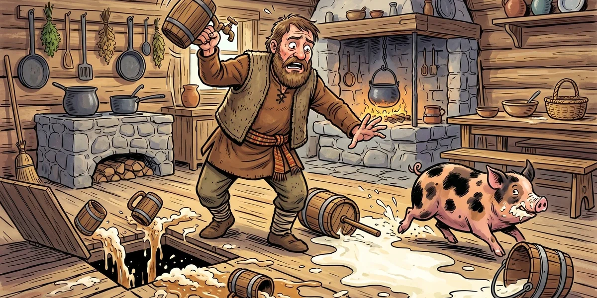 The Husband Who Was To Mind The House - Cover - Amar Chitra Katha Style