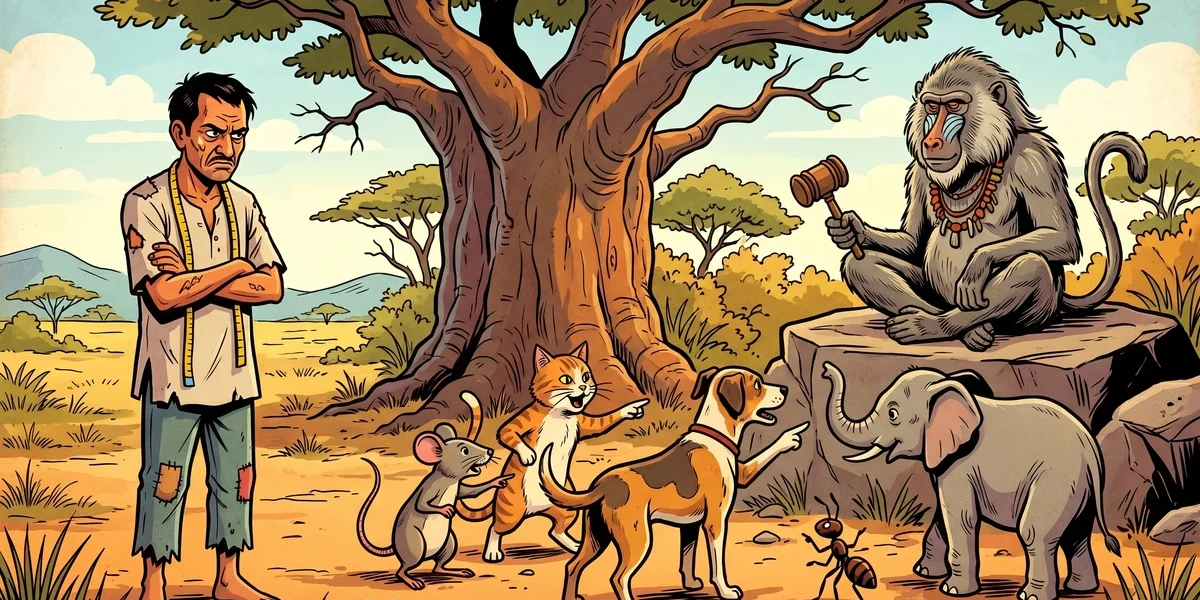 The Judgment Of Baboon - Cover - Amar Chitra Katha Style