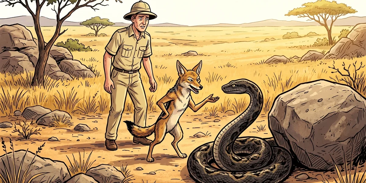 The White Man And Snake - Cover - Amar Chitra Katha Style