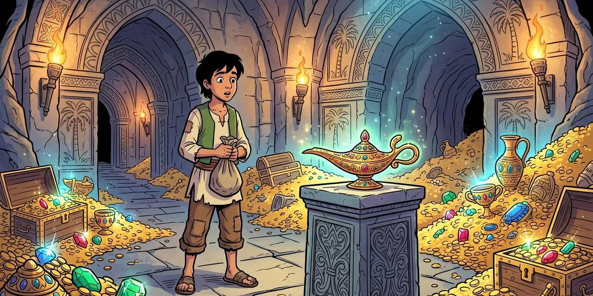 Aladdin and the Wonderful Lamp - Cover - Amar Chitra Katha Style