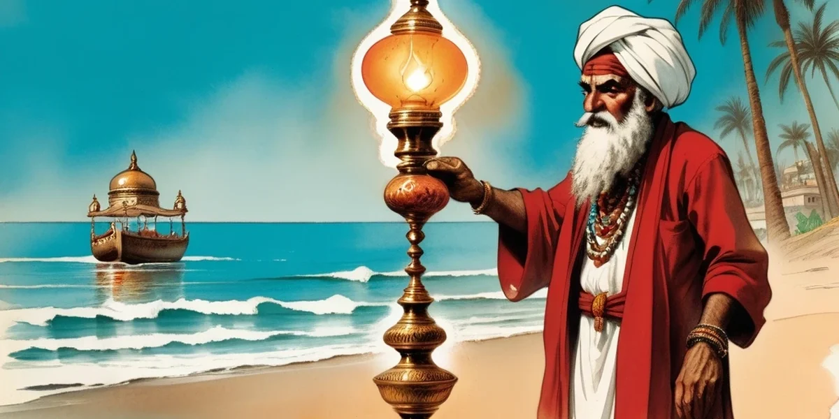 The Fisherman and the Genie - Amar Chitra Katha Style