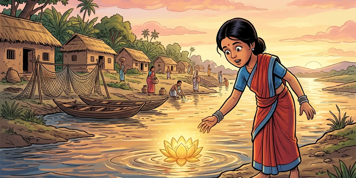The Golden Lotus of the River Ganges - Cover - Amar Chitra Katha Style