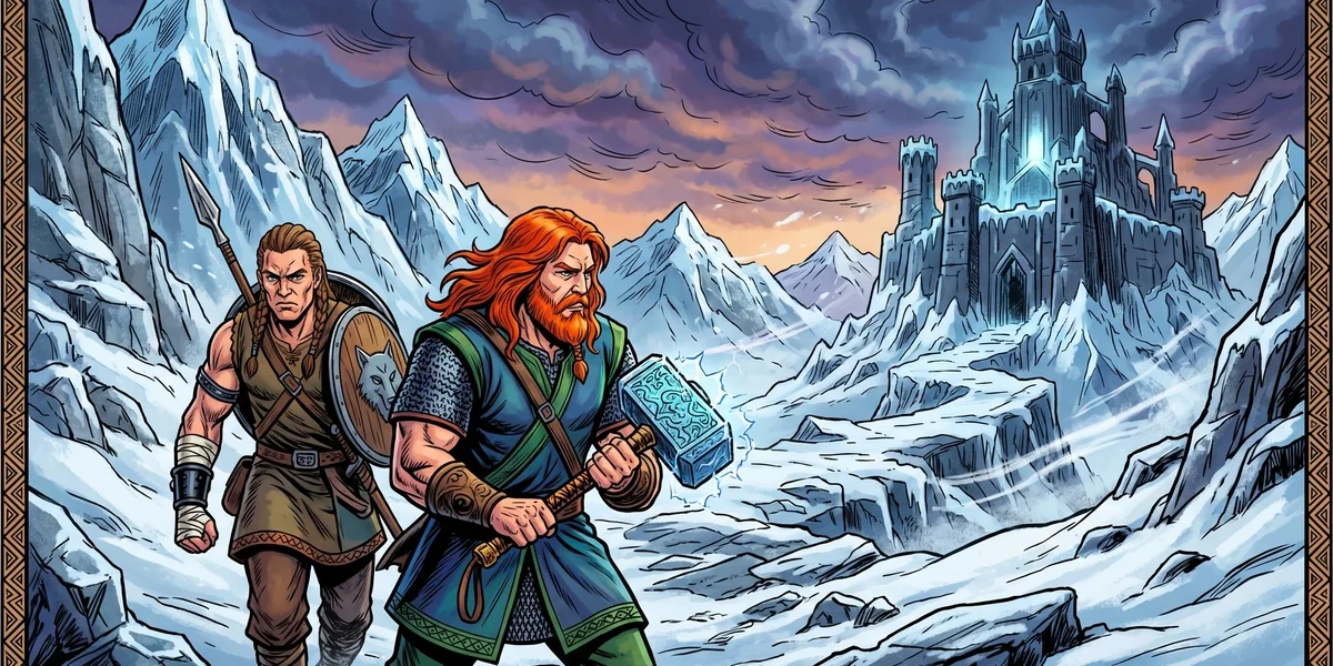 Thor and the Giant's Kettle - Cover - Amar Chitra Katha Style