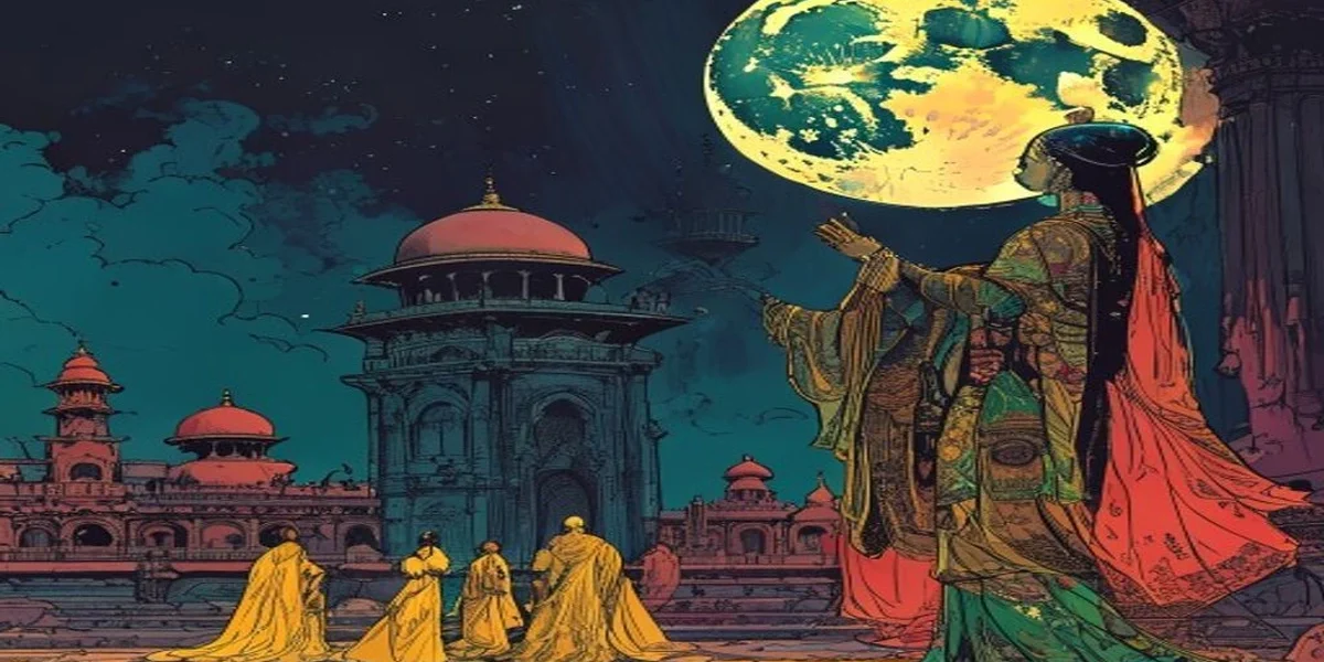 Chang’e and the Moon - Cover - Amar Chitra Katha Style