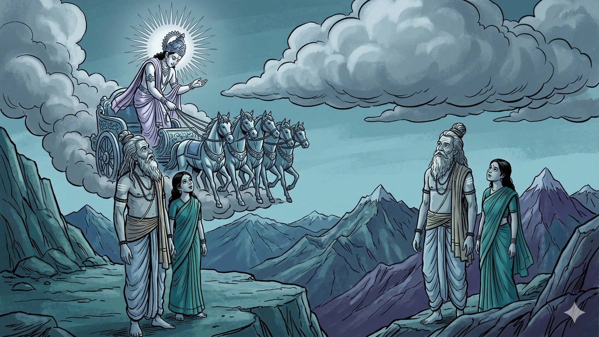 The Hermit and the Mouse — Surya the Sun bows and defers to the more powerful Cloud