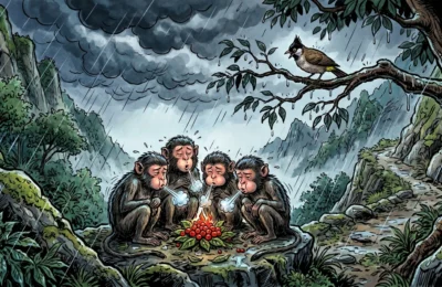 The Story of the Foolish Heron, the Black Snake and the Mungoose