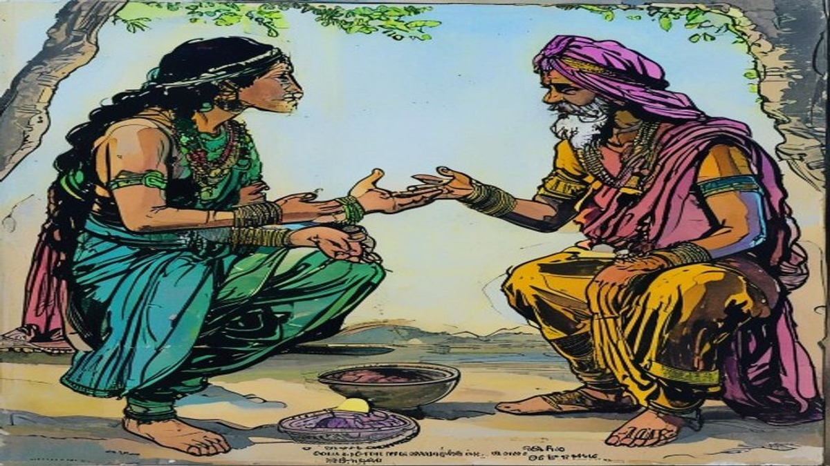 A young merchant deposits a heavy iron balance with a trusted friend before departing on a long journey