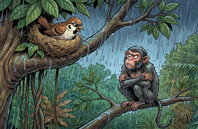 The Story of the Sparrow and the Monkey