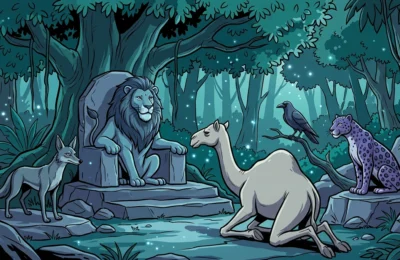 The Lion, the Camel, the Jackal and the Crow