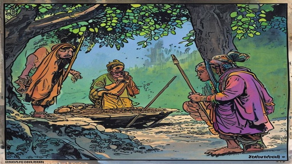 A teacher points to an illustration of the turtle and geese while addressing students about the relationship between self-control and survival in critical situations