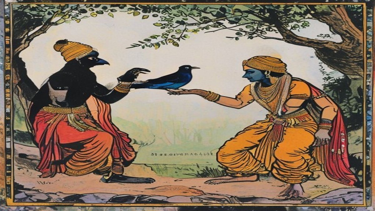 The crow and rat engage in sustained conversation, their postures conveying the genuine intellectual engagement of two intelligent beings reasoning through a complex problem together