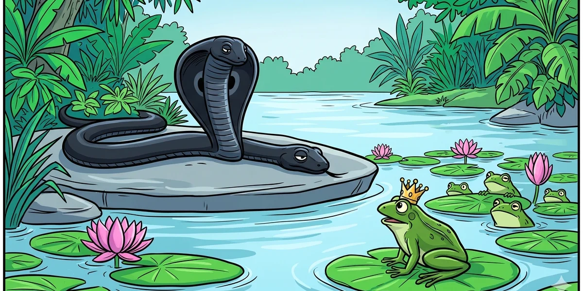 Panchatantra: The Frogs That Rode a Snake - Cover - Amar Chitra Katha Style