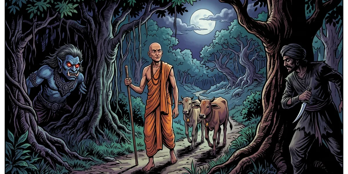 The Story of the Brahmin, the Thief and the Rakshasa - Cover - Amar Chitra Katha Style