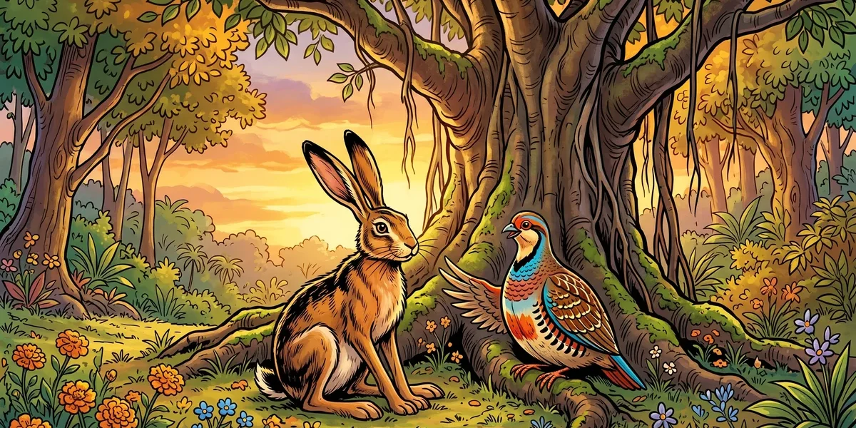 The Story of the Hare and the Partridge - Cover - Amar Chitra Katha Style
