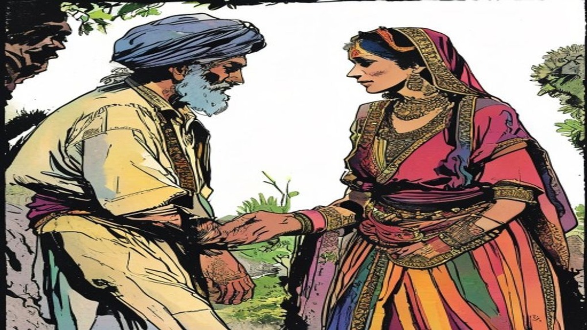 An old merchant sleeps while his young wife listens at the window for her lover's arrival, and in the shadows below, a thief begins his approach to the house — three parties about to collide in ways that will defeat everyone's purpose