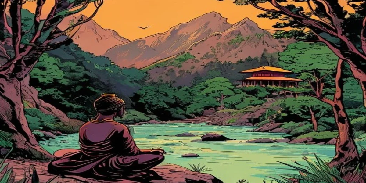 The Cunning Mediator - Cover illustration - Amar Chitra Katha style