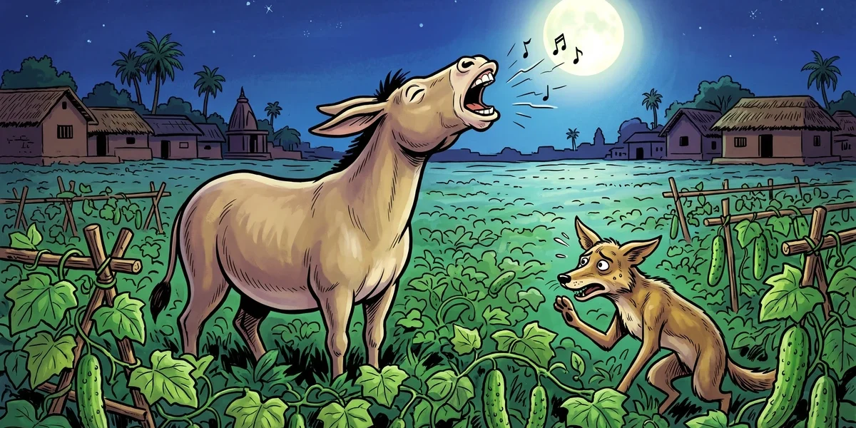 The Story of the Singing Donkey - Cover - Amar Chitra Katha Style