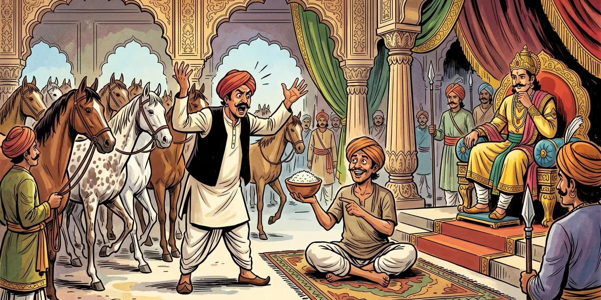 Tandulanaali-Jataka: The Foolish Valuer - Cover - Amar Chitra Katha Style