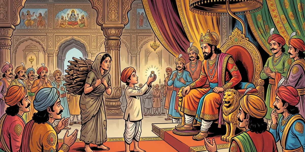 Katthahari-Jataka: The Faggot-Bearer - Cover - Amar Chitra Katha Style
