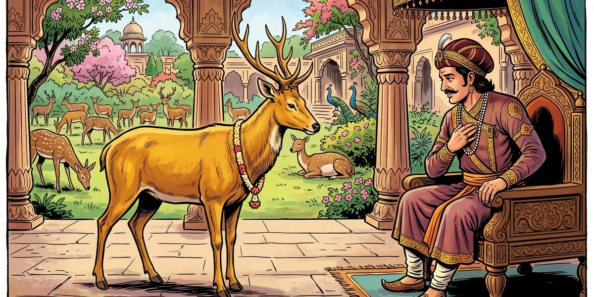 Nigrodhamiga-Jataka: The Banyan Deer - Cover - Amar Chitra Katha Style
