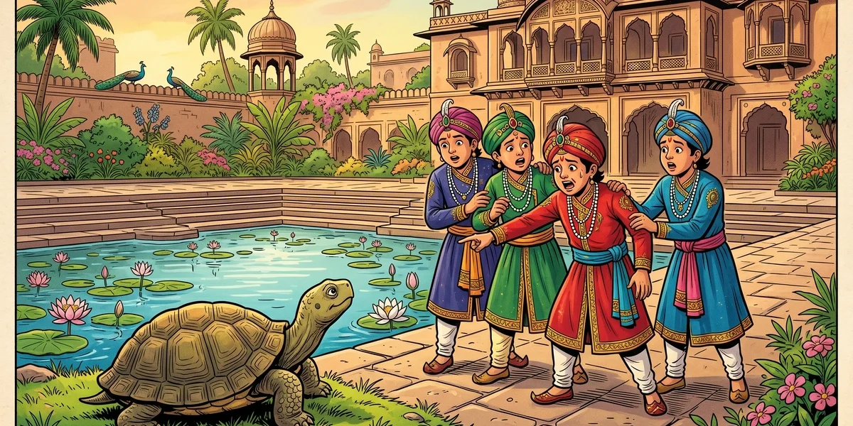 How the Turtle Saved His Own Life - Cover - Amar Chitra Katha Style