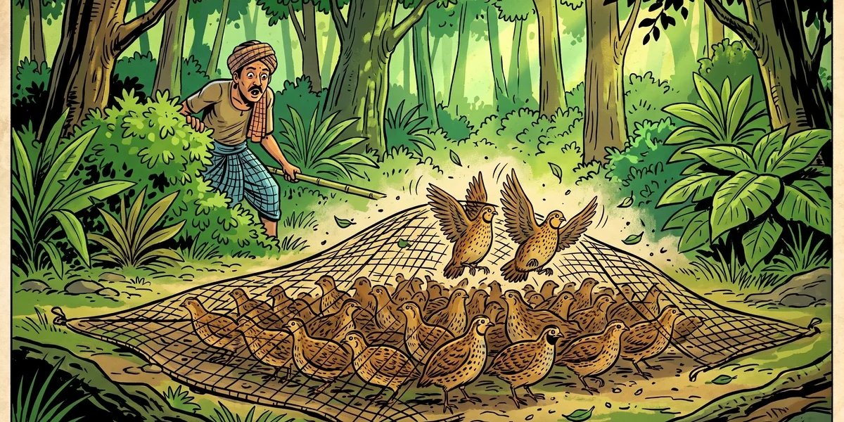 The Quarrel of the Quails - Cover - Amar Chitra Katha Style