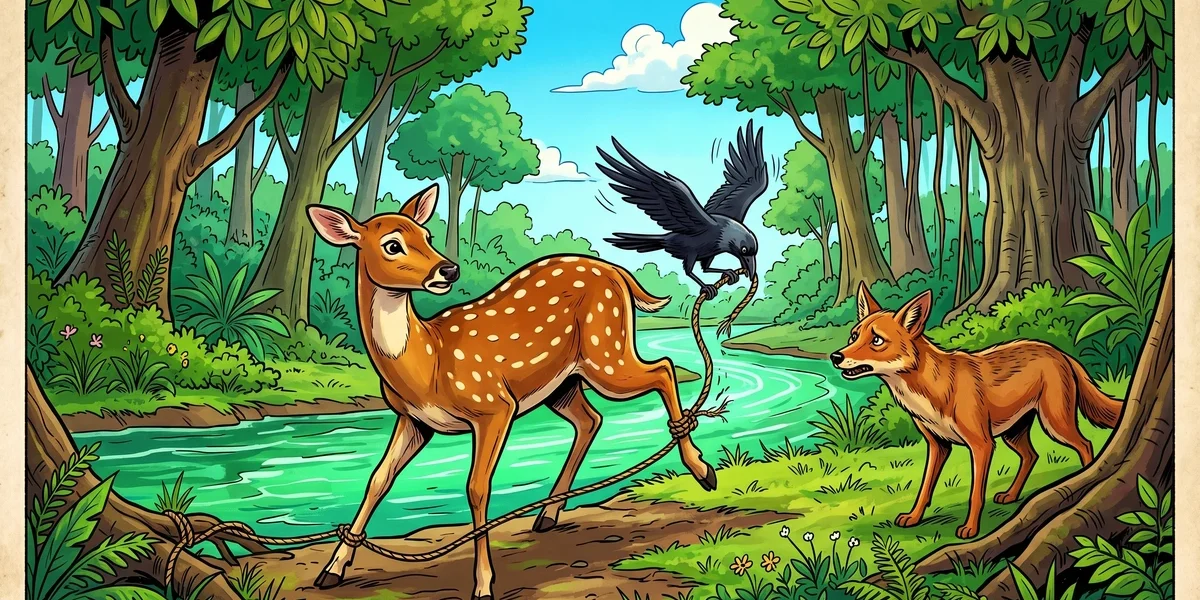 The Story of the Jackal, Deer, and Crow - Cover - Amar Chitra Katha Style