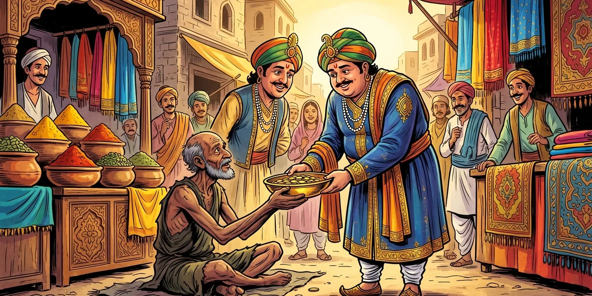 The Story of the Merchant of Seri (Expanded) - Cover - Amar Chitra Katha Style