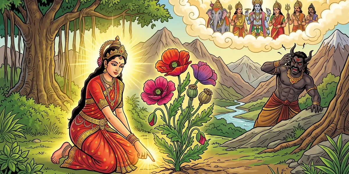The Origin of Opium - Cover - Amar Chitra Katha Style