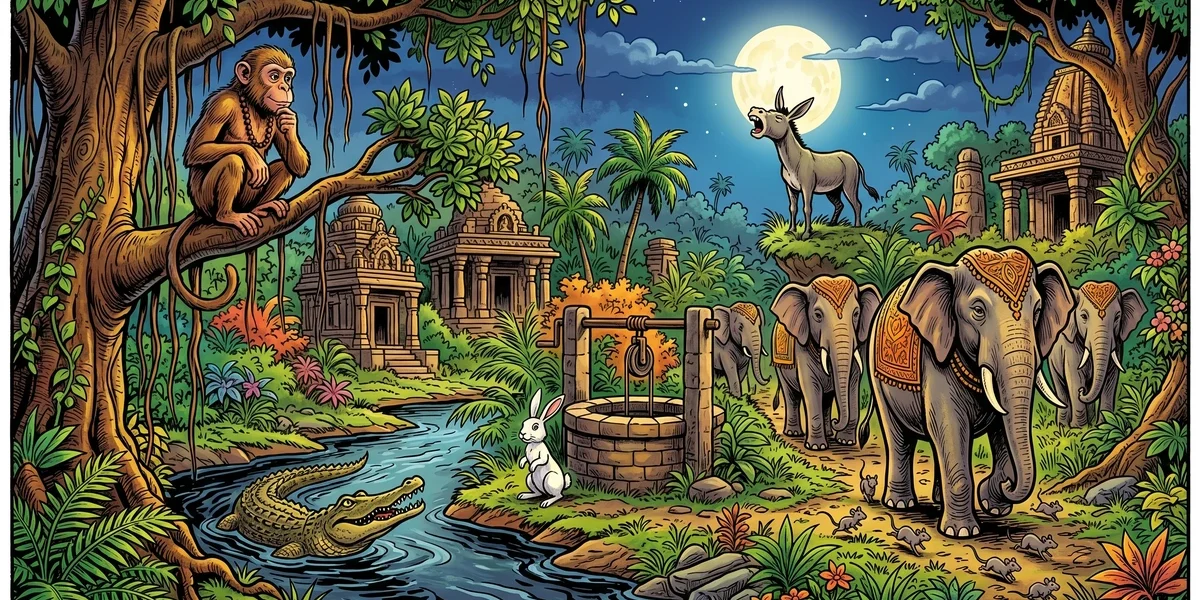 5 Panchatantra Stories About Animals That Kids Love Retold for Modern Readers - Cover - Amar Chitra Katha Style