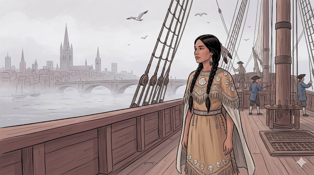 Real Pocahontas History - Young Powhatan Woman Rebecca at English Colonial Court