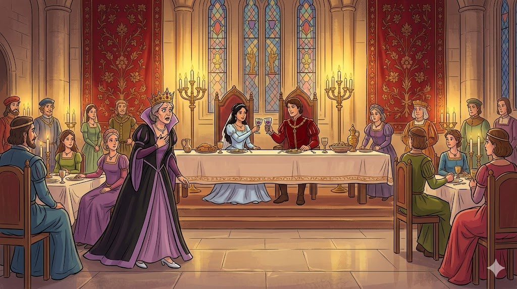 Snow White Original Grimm Story - Evil Queen Punished at Royal Wedding Banquet