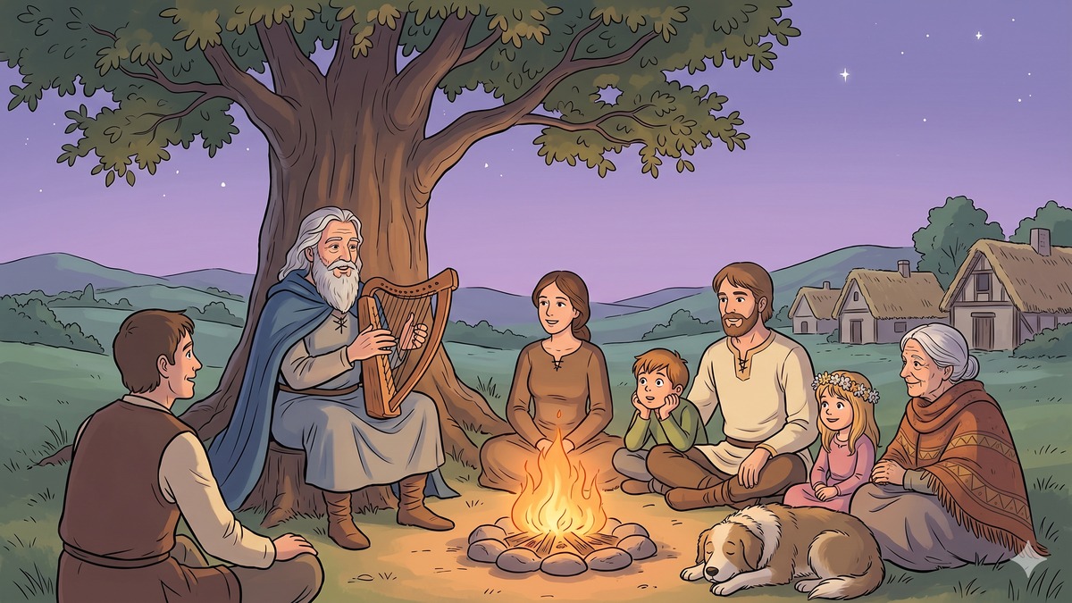 Fairy Tale Origins - Village Storytellers Sharing Folk Tales by the Fire in Europe