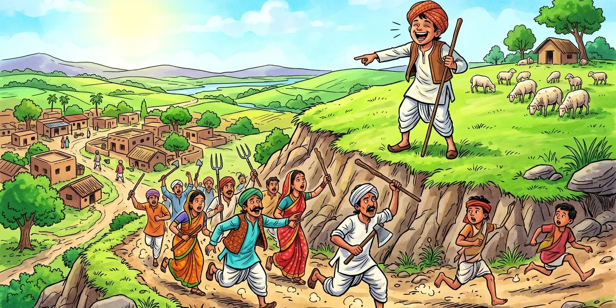 Aesops Fables Boy Cried Wolf - Cover - Amar Chitra Katha Style